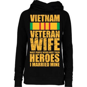 Vietnam Veteran Wife Womens Funnel Neck Pullover Hood