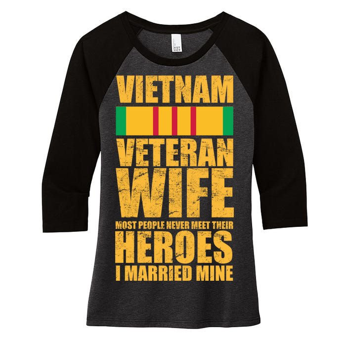 Vietnam Veteran Wife Women's Tri-Blend 3/4-Sleeve Raglan Shirt