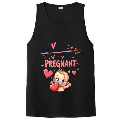 V Is For Very Pregnant Valentine Pregnancy Announcet Cool Gift PosiCharge Competitor Tank