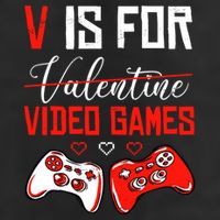 V Is For Video Games Anti Valentine's Day Game Lover Gift 11oz C Handle Ceramic Mug