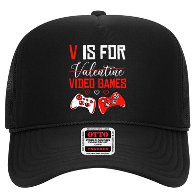 V Is For Video Games Anti Valentine's Day Game Lover Gift Trucker Hat