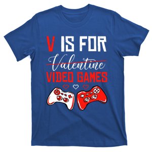 V Is For Video Games Anti Valentine's Day Game Lover Gift T-Shirt