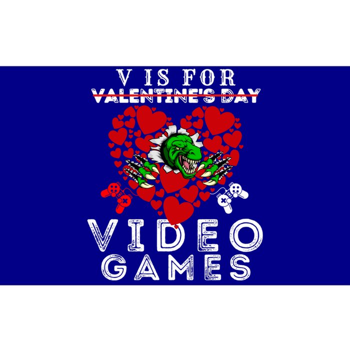 V Is For Video Games Valentines Day Dinosaurs Gift Bumper Sticker