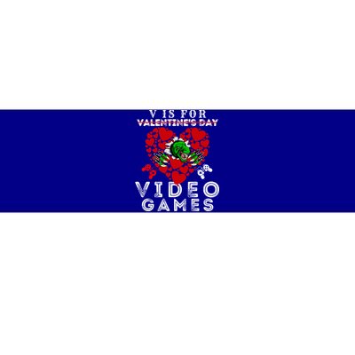 V Is For Video Games Valentines Day Dinosaurs Gift Bumper Sticker