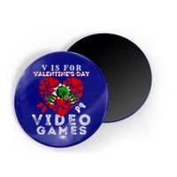 V Is For Video Games Valentines Day Dinosaurs Gift Magnet