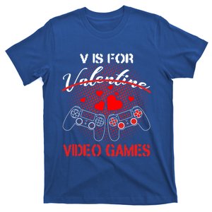 V Is For Video Games Controllers Gamer Happy Valentine's Day Gift T-Shirt