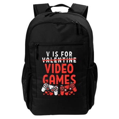 V Is For Video Games Funny Valentines Day Gamer Backpack