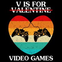 V Is For Valentine Video Games Retro Sunset Heart Performance Shirt