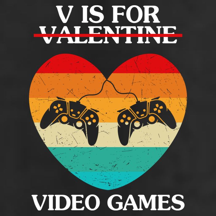 V Is For Valentine Video Games Retro Sunset Heart Golf Towel