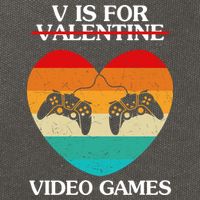 V Is For Valentine Video Games Retro Sunset Heart Cotton Canvas Backpack