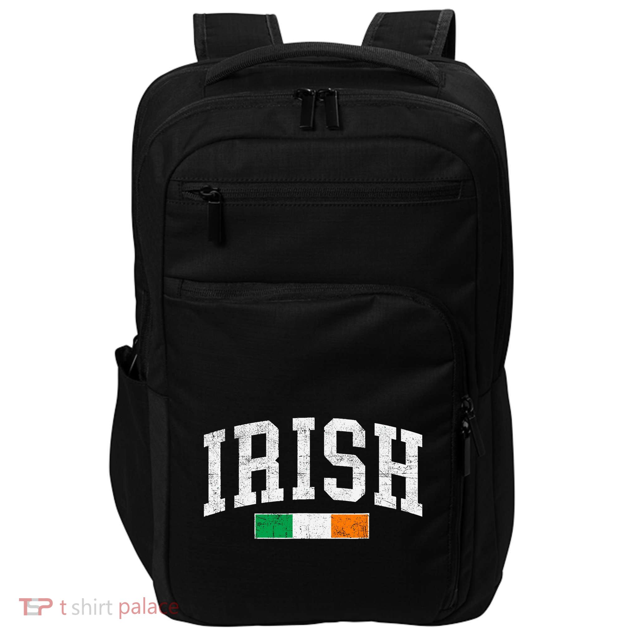 Vintage Irish Flag St Patricks Day Retro Ireland Souvenir Impact Tech Backpack