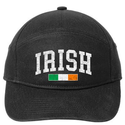 Vintage Irish Flag St Patricks Day Retro Ireland Souvenir 7-Panel Snapback Hat