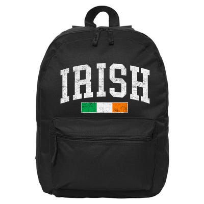 Vintage Irish Flag St Patricks Day Retro Ireland Souvenir 16 in Basic Backpack