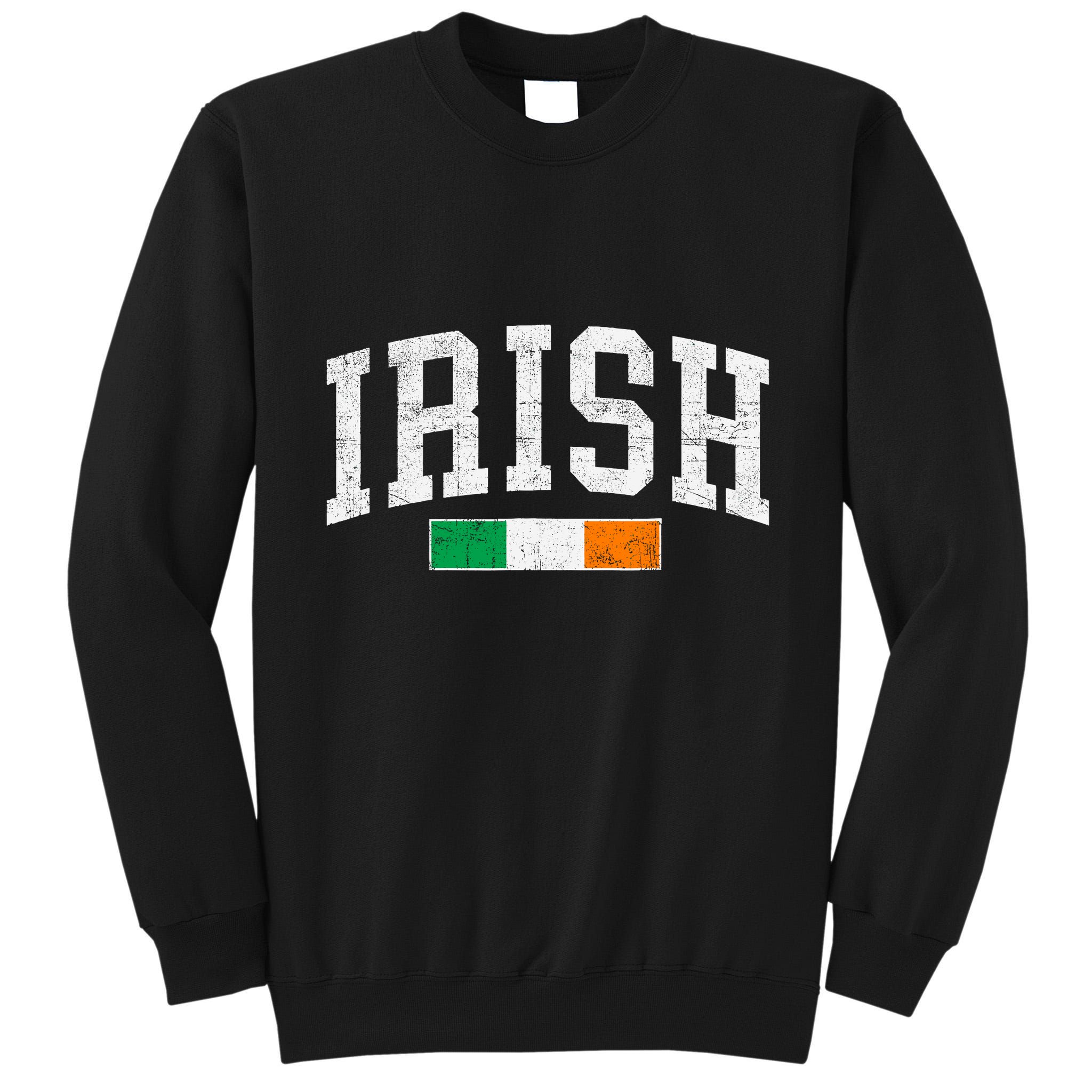 Vintage Irish Flag St Patricks Day Retro Ireland Souvenir Tall Sweatshirt