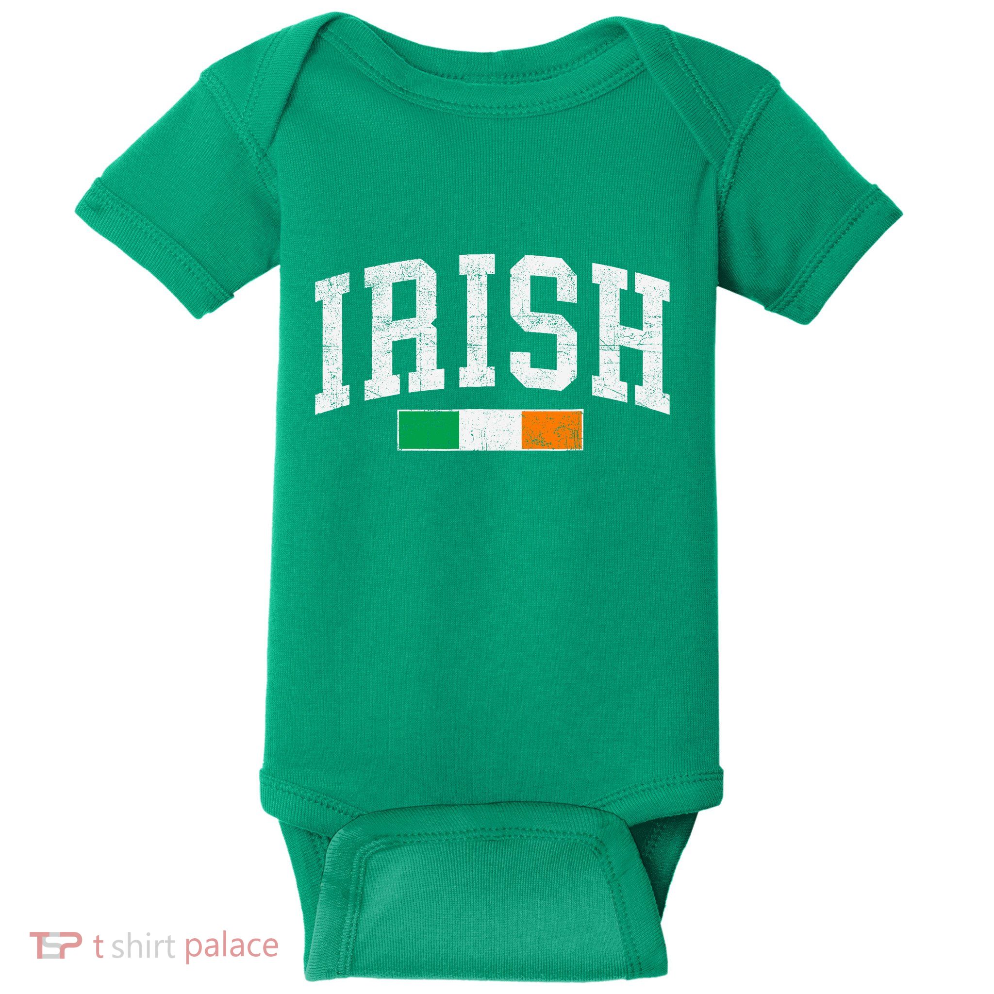 Vintage Irish Flag St Patricks Day Retro Ireland Souvenir Baby Bodysuit