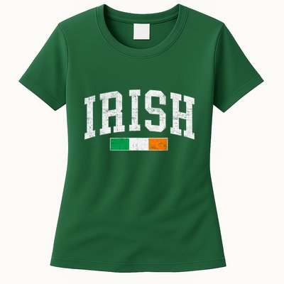 Vintage Irish Flag St Patricks Day Retro Ireland Souvenir Womens T-Shirt