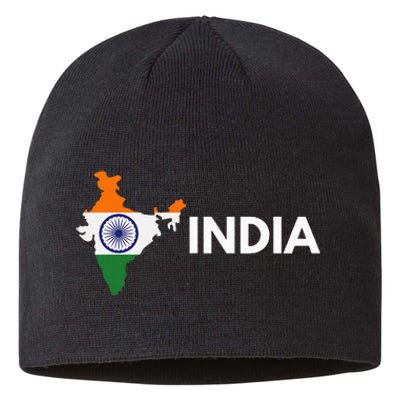 Vintage India Flag Indian Outdoor Trip In India Sustainable Beanie