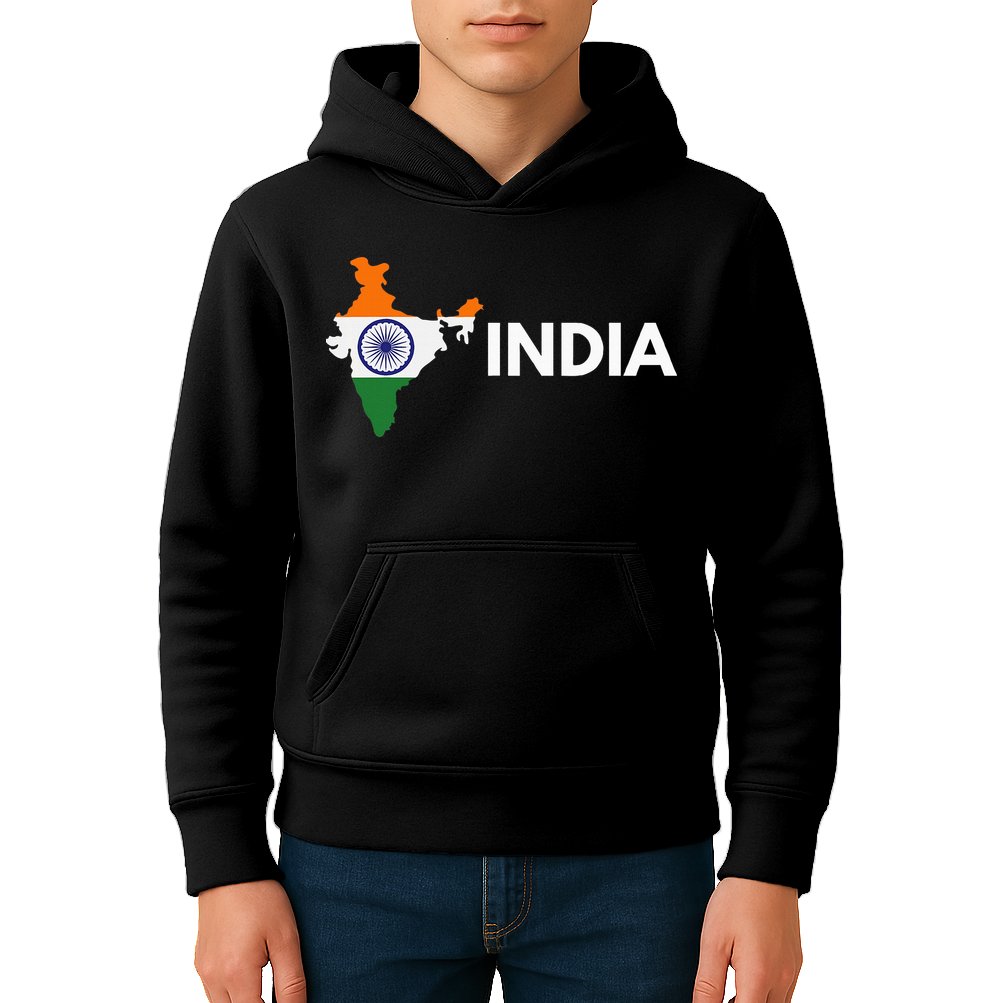 Vintage India Flag Indian Outdoor Trip In India Kids Hoodie