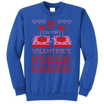 V Is For Video Games Funny Gamer Gift For Valentines Day Gift Sweatshirt