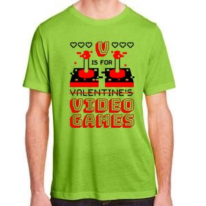 V Is For Valentine's Day Funny Video Game Gamer Adult ChromaSoft Performance T-Shirt