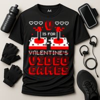 V Is For Valentine's Day Funny Video Game Gamer Performance Shirt