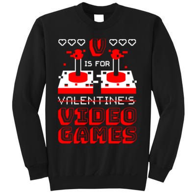 V Is For Valentine's Day Funny Video Game Gamer Sweatshirt