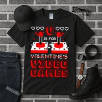 V Is For Valentine's Day Funny Video Game Gamer Tall T-Shirt