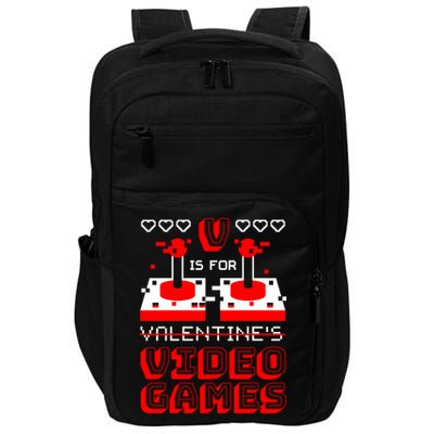 V Is For Valentine's Day Funny Video Game Gamer Impact Tech Backpack