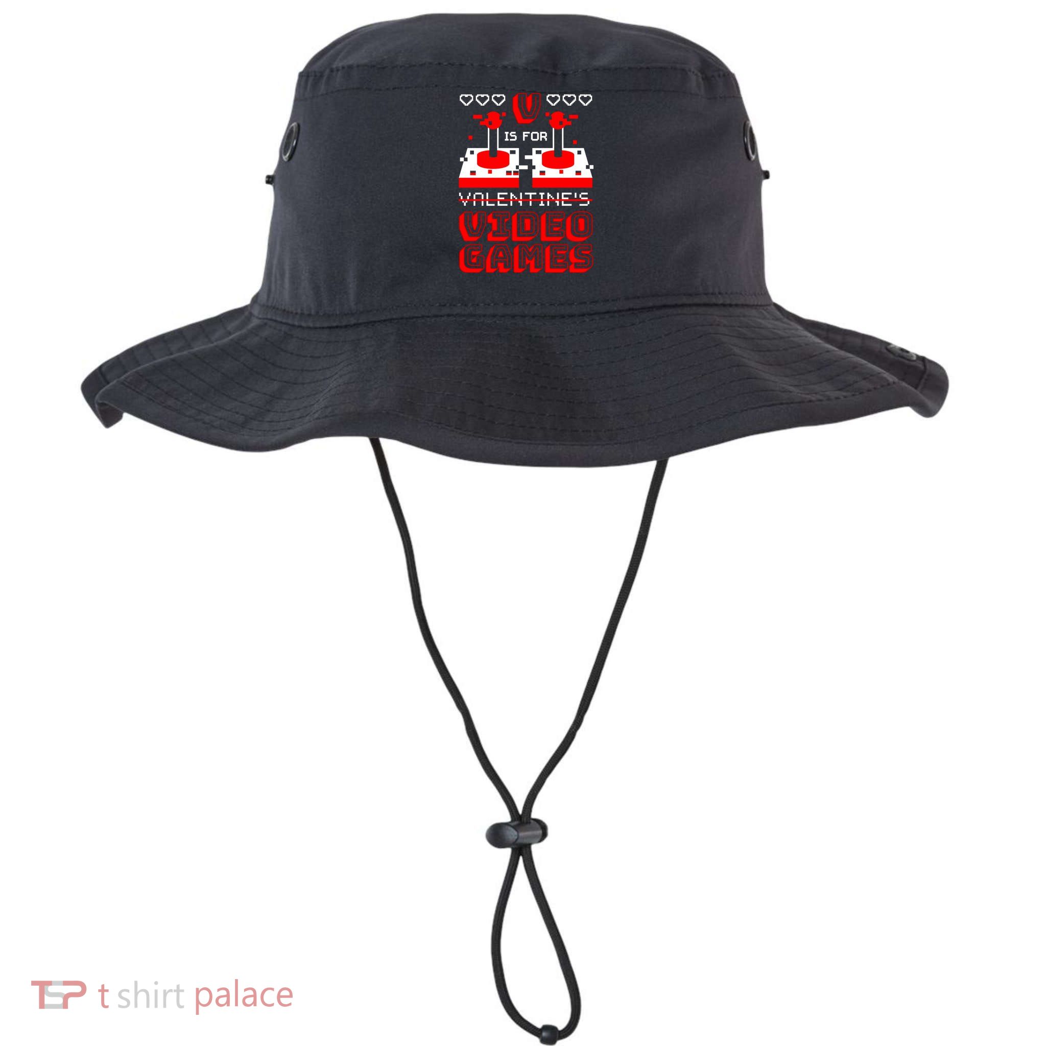V Is For Valentine's Day Funny Video Game Gamer Bucket Hat