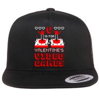 V Is For Valentine's Day Funny Video Game Gamer Flatbill Hat