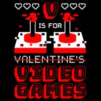 V Is For Valentine's Day Funny Video Game Gamer Flatbill Hat