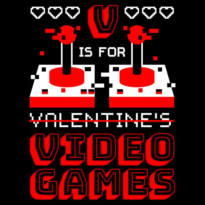 V Is For Valentine's Day Funny Video Game Gamer Flatbill Hat