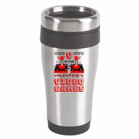 V Is For Valentine's Day Funny Video Game Gamer 16oz Travel Tumbler