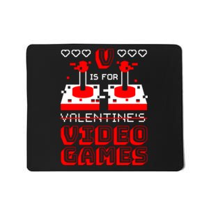 V Is For Valentine's Day Funny Video Game Gamer Mousepad