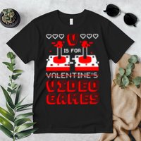 V Is For Valentine's Day Funny Video Game Gamer Premium T-Shirt