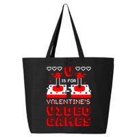 V Is For Valentine's Day Funny Video Game Gamer 25L Jumbo Tote