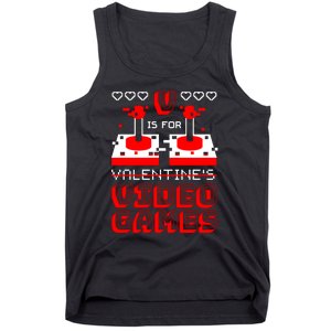 V Is For Valentine's Day Funny Video Game Gamer Tank Top