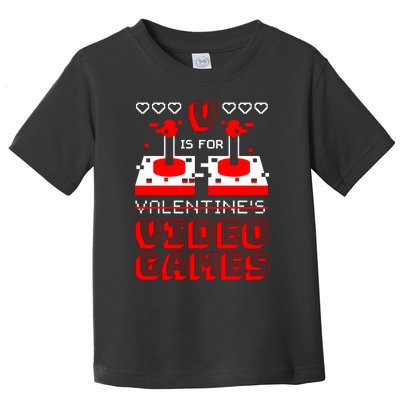 V Is For Valentine's Day Funny Video Game Gamer Toddler T-Shirt