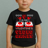 V Is For Valentine's Day Funny Video Game Gamer Toddler T-Shirt