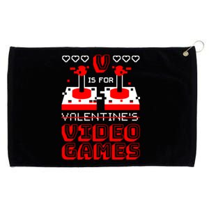 V Is For Valentine's Day Funny Video Game Gamer Grommeted Golf Towel