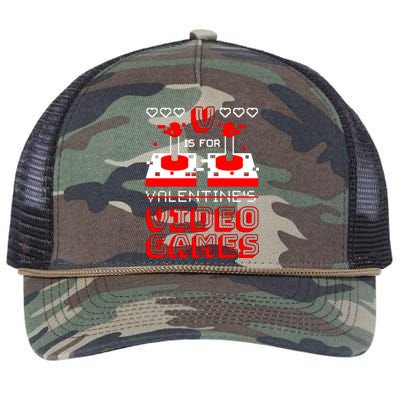 V Is For Valentine's Day Funny Video Game Gamer Retro Rope Trucker Hat Cap