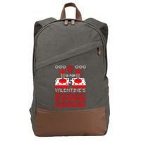 V Is For Valentine's Day Funny Video Game Gamer Cotton Canvas Backpack