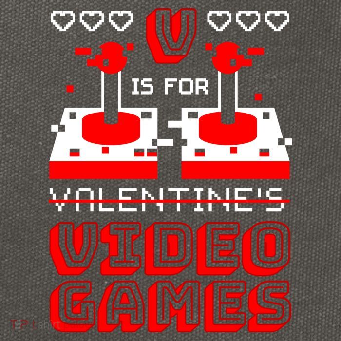 V Is For Valentine's Day Funny Video Game Gamer Cotton Canvas Backpack
