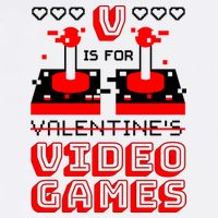 V Is For Valentine's Day Funny Video Game Gamer Garment-Dyed Sweatshirt