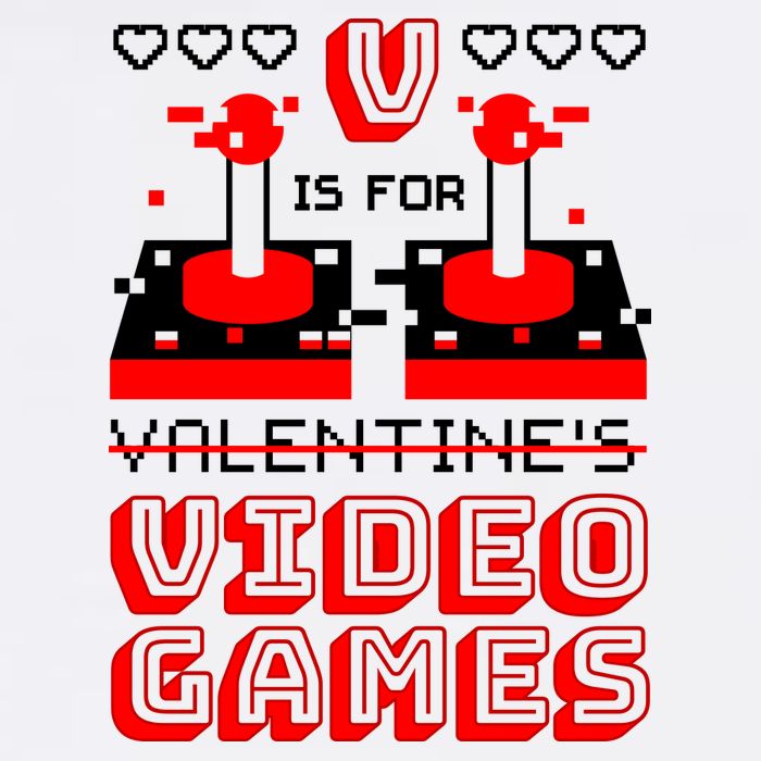 V Is For Valentine's Day Funny Video Game Gamer Garment-Dyed Sweatshirt