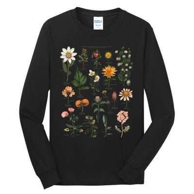 Vintage Inspired Flower Botanical Chart Tees Tall Long Sleeve T-Shirt