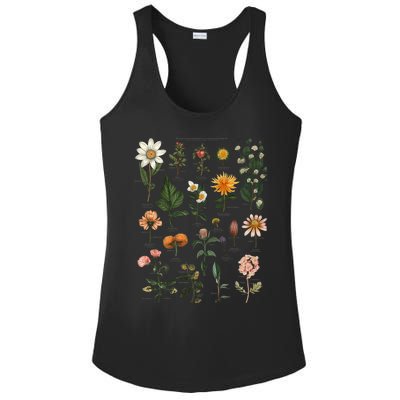 Vintage Inspired Flower Botanical Chart Tees Ladies PosiCharge Competitor Racerback Tank