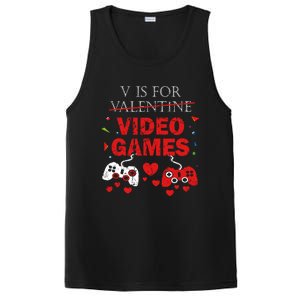 V Is For Video Games Funny Valentines Day Gamer Gift PosiCharge Competitor Tank