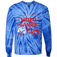 V Is For Video Games Funny Valentines Day Gamer Gift Tie-Dye Long Sleeve Shirt