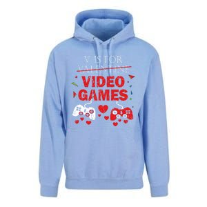 V Is For Video Games Funny Valentines Day Gamer Gift Unisex Surf Hoodie